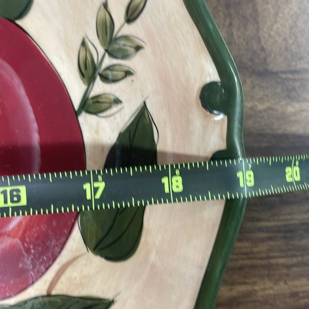 Hand Painted Fruit Platter Decorative Plate‎ Apple Pear Grapes Plum EUC
